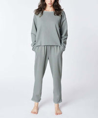 Recycled Cotton Loungewear Set in Taupe / Olive, Loungewear, $ 174.95, A Moment Of Now™