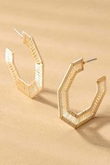 Thread Wrapped Hexagon Hoops Earrings | Boutique Jewelry, Earrings, $ 13.95, A Moment Of Now™