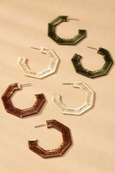 Thread Wrapped Hexagon Hoops Earrings | Boutique Jewelry, Earrings, $ 13.95, A Moment Of Now™