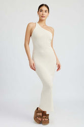 Cream White One Shoulder Party Maxi Dress, Dresses, $ 56.95, A Moment Of Now™