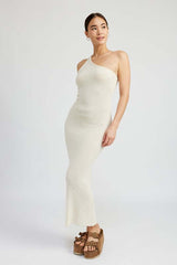 Cream White One Shoulder Party Maxi Dress, Dresses, $ 56.95, A Moment Of Now™