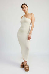Cream White One Shoulder Party Maxi Dress, Dresses, $ 56.95, A Moment Of Now™