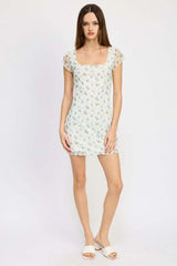 Charming Mini Floral Print Dress with Bow Detail, Dresses, $ 58.95, A Moment Of Now™