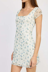 Charming Mini Floral Print Dress with Bow Detail, Dresses, $ 58.95, A Moment Of Now™