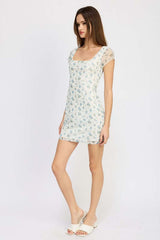 Charming Mini Floral Print Dress with Bow Detail, Dresses, $ 58.95, A Moment Of Now™