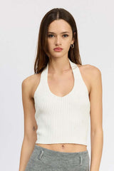 Stylish Ribbed Halter Neck Top for Every Occasion, Tops, $ 49.95, A Moment Of Now™