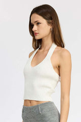Stylish Ribbed Halter Neck Top for Every Occasion, Tops, $ 49.95, A Moment Of Now™
