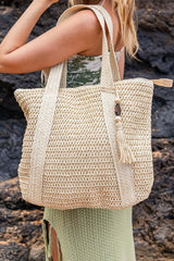 Izola Straw Carry All Tassel Tote - Stylish & Versatile, Totes, $ 51.95, A Moment Of Now™