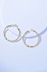 Elegant Black Gold Alloy Hoop Earrings - Chic Accessory, Earrings, $ 19.00, A Moment Of Now™