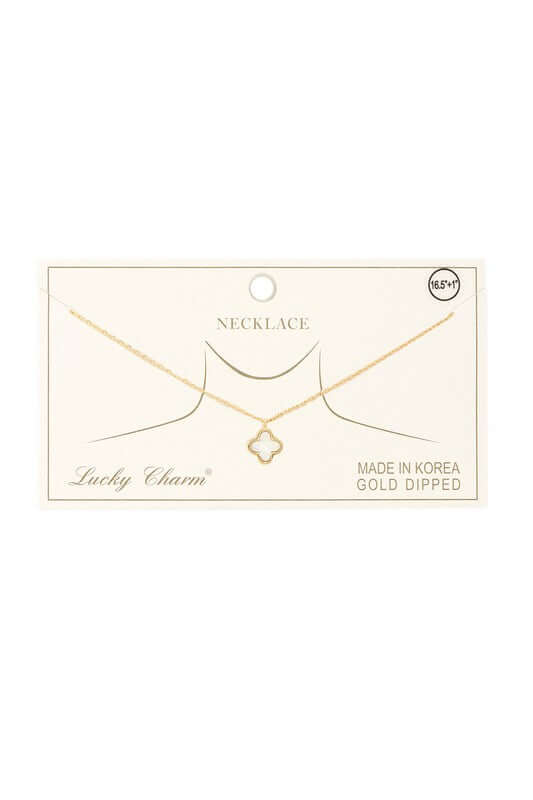 Gold Dipped Clover Pendant Necklace | Good Luck Charm, Necklaces, $ 17.95, A Moment Of Now™