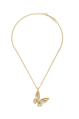 Gold Dipped Rhinestone Butterfly Pendant Necklace, Necklaces, $ 56.95, A Moment Of Now™