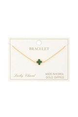 Gold Dipped Clover Pendant Bracelet | Elegant Jewelry, Bracelets, $ 17.95, A Moment Of Now™