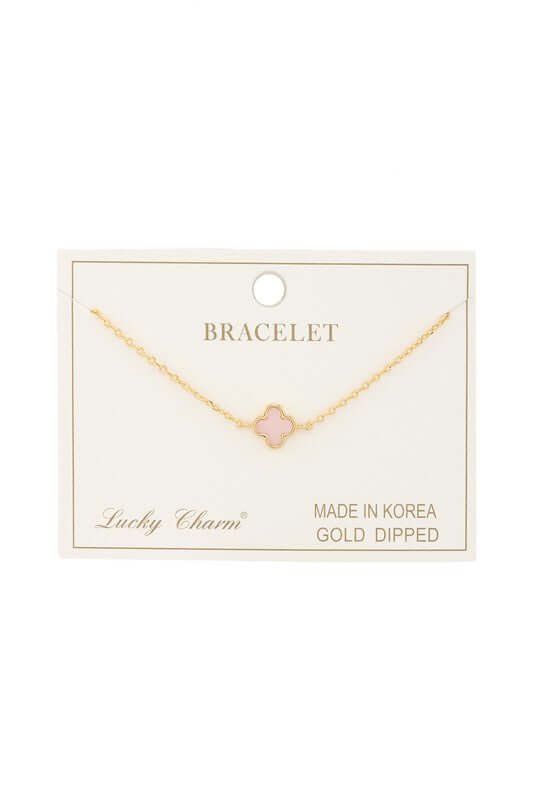 Gold Dipped Clover Pendant Bracelet | Elegant Jewelry, Bracelets, $ 17.95, A Moment Of Now™