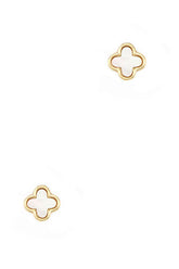 Gold Dipped Clover Stud Earrings - Luck & Charm, Earrings, $ 17.95, A Moment Of Now™