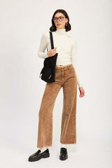 Sepia Brown Distressed Corduroy Wide Leg Pants, Pants, $ 75.00, A Moment Of Now™