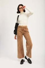 Sepia Brown Distressed Corduroy Wide Leg Pants, Pants, $ 75.00, A Moment Of Now™