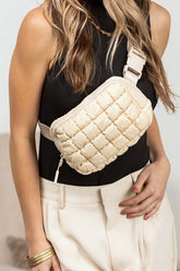Evyn Quilted Puffer Sling Belt Bum Bag - Stylish & Convenient, Sling Bags, $ 35.00, A Moment Of Now™