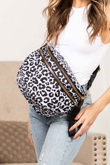Dylan Oversize Leopard Double Zip Sling | Bold & Stylish, Sling Bags, $ 47.00, A Moment Of Now™