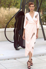 Beaded Peacock Feather Maxi Wrap in Blush | Boutique In USA, Dresses, $ 218.00, A Moment Of Now™