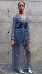 Starry Nights Chiffon Dress in Smoky Sapphire & Silver | Boutique In USA, Dresses, $ 108.00, A Moment Of Now™
