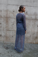 Starry Nights Chiffon Dress in Smoky Sapphire & Silver | Boutique In USA, Dresses, $ 108.00, A Moment Of Now™