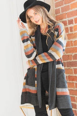 Plus Size Colorful Strip Open Front Cardigan, Cardigans, $ 71.95, A Moment Of Now™
