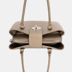 David Jones PU Leather Twist-Lock Tote Bag, Totes, $ 55.00, A Moment Of Now™