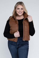 Stylish Plus Size Puffer Vest Jacket - Cozy & Functional, Puffer Vests, $ 35.00, A Moment Of Now™