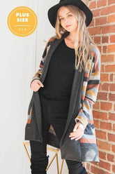 Plus Size Colorful Strip Open Front Cardigan, Cardigans, $ 71.95, A Moment Of Now™