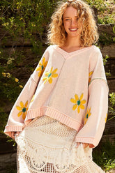 Pink Mojito V-Neck Chenille Sweater - Effortless Style, Sweaters, $ 58.00, A Moment Of Now™