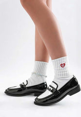 Bugle Duo Tone Black And White Penny Loafers, Loafers, $ 59.00, A Moment Of Now™