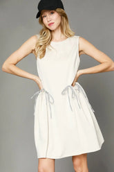 Elegant Ivory Round Neck Sleeveless Tank Dress, Dresses, $ 55.00, A Moment Of Now™