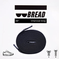 Charcoal Grey Bread Laces, Shoelaces