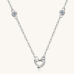 Moissanite 925 Sterling Silver Heart Necklace, Necklaces, $ 68.00, A Moment Of Now™