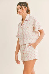 Chic Pink Polka Dot Collar Lounge Set, Sleepwear & Loungewear, $ 71.00, A Moment Of Now™