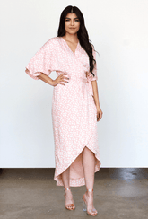 Leopard Maxi Wrap Dress in Blush + Cream | Boutique In USA, Dresses, $ 180.00, A Moment Of Now™
