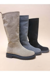 UNA-LONG BOOTS: Stylish Suede Block Heel Footwear, Boots, $ 72.95, A Moment Of Now™