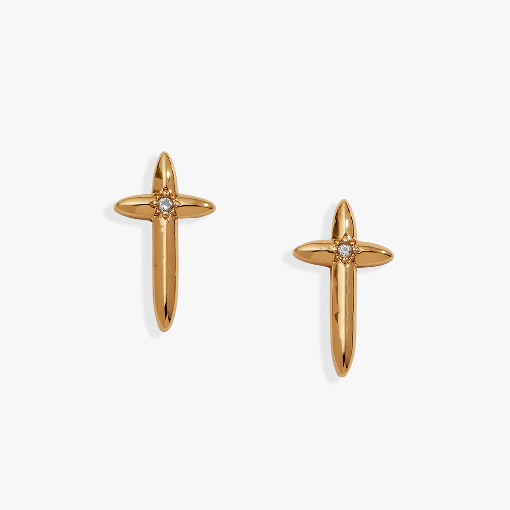 4:13 Cross Stud Earrings, Earrings, $ 34.00, A Moment Of Now™