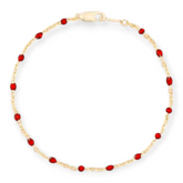 Red Daisy Bracelet | 14K Gold Filled Enamel Chain, Bracelets, $ 52.00, A Moment Of Now™