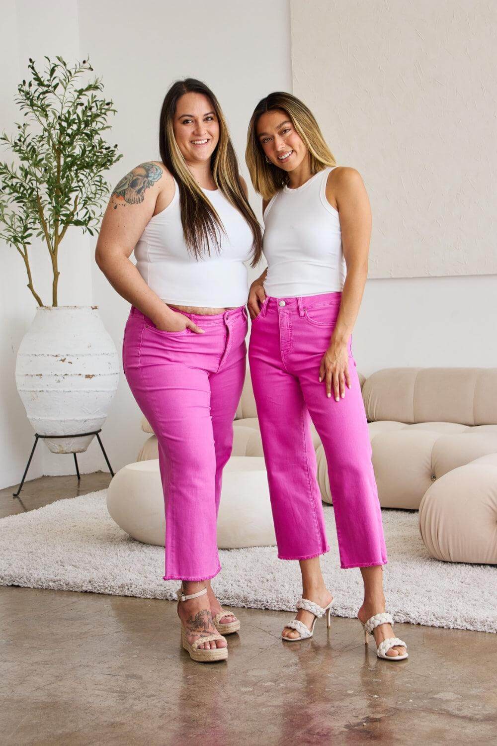 Crop Chloe High Waist Raw Hem Jeans - Tummy Control, Jeans, $ 59.00, A Moment Of Now™