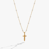 Cross 4:13 Pearl Rosary Chain Pendant Necklace | Boutique In USA, Necklaces, $ 44.00, A Moment Of Now™
