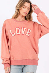 Sunset Coral Drop Shoulder Sweatshirt | Cozy and Chic, Sweatshirts, $ 57.00, A Moment Of Now™
