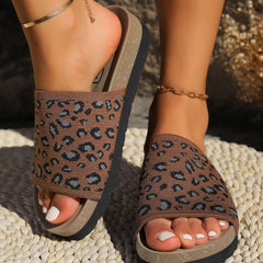 Leopard Open Toe Eva Sole Sandals - Trendy & Comfy, Sandals, $ 34.00, A Moment Of Now™