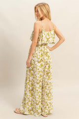 Yellow Green Floral Print Jumpsuit - Stylish Comfort, Jumpsuits, $ 47.00, A Moment Of Now™