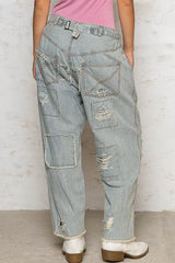 Light Blue Distressed Wide Leg Jeans | Trendy Comfort, Jeans, $ 69.00, A Moment Of Now™