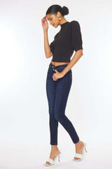 All Dark Blue Mid Rise Super Skinny Jeans - Comfort Fit, Jeans, $ 69.00, A Moment Of Now™