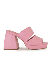 Pink Lucy Chunky Heel Mule Sandals - Stylish Comfort, Heeled Sandals, $ 60.95, A Moment Of Now™