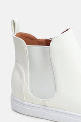 White Faux Suede High Top Sneakers | Stylish Comfort, Sneakers, $ 35.00, A Moment Of Now™