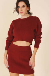 Ribbed knit crop top and skirt set, Clothing Set, $ 54.95, A Moment Of Now™