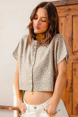 Leopard Print Button Front Sweater Cardigan, Tops, $ 50.00, A Moment Of Now™